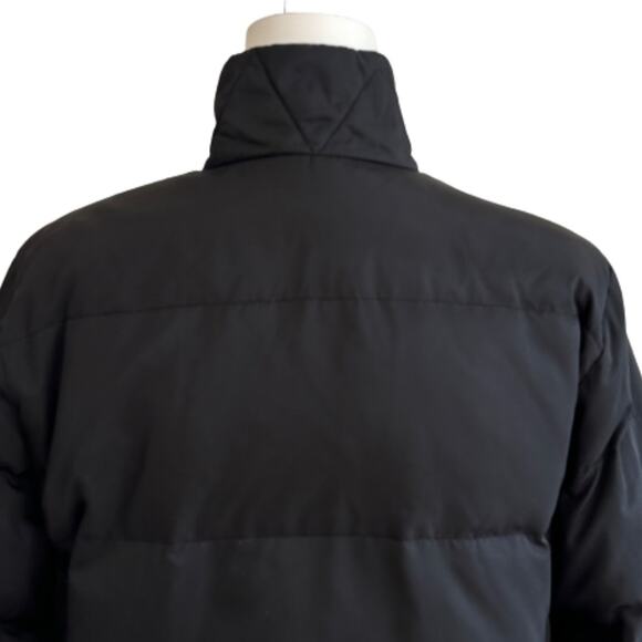 Talbots Puffer Coat Black Reversible Brown Down Puffer Jacket Medium Petite - Picture 5 of 11